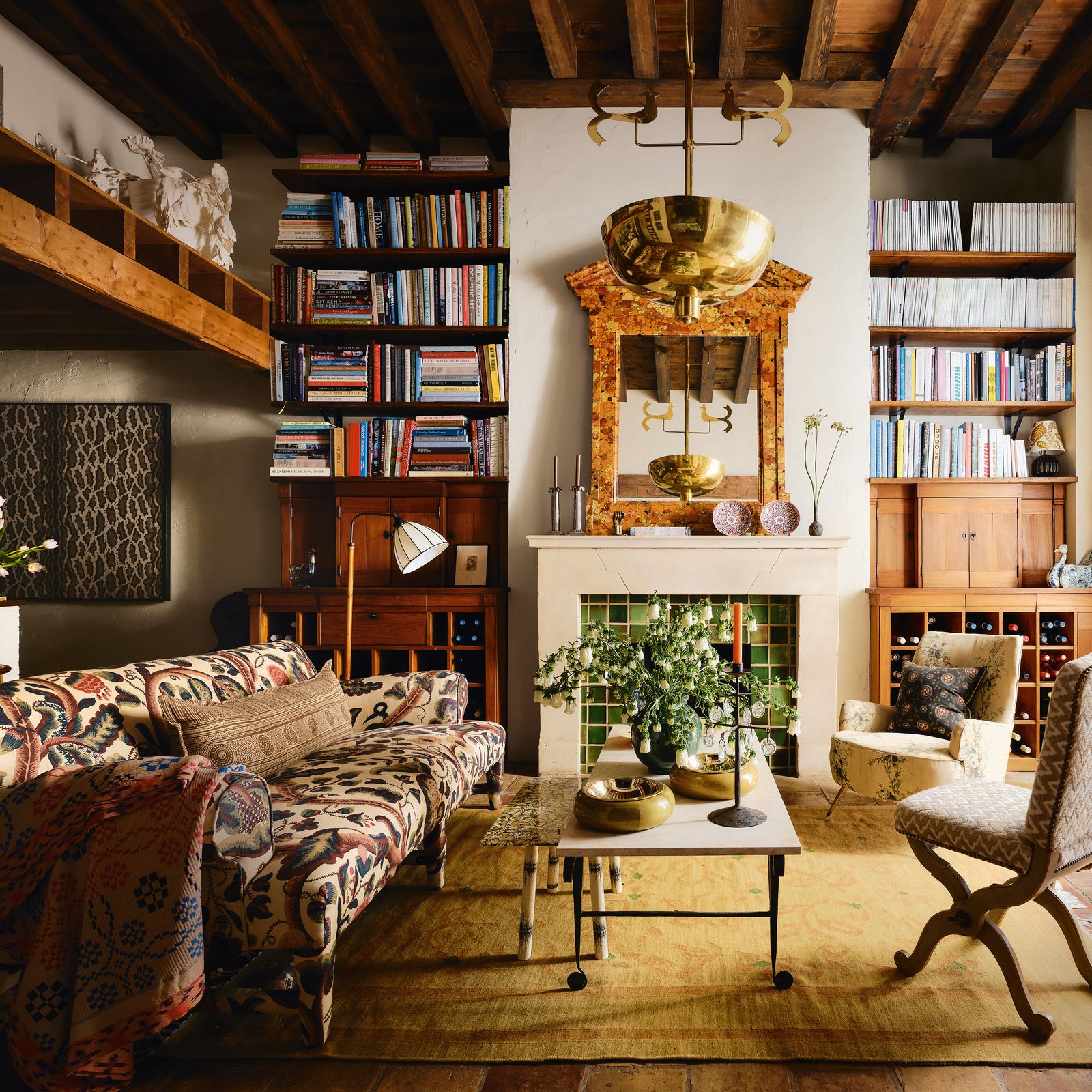 Three clever ways to style a patterned sofa